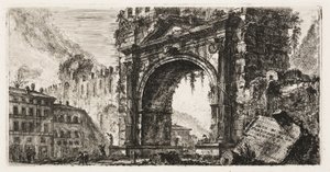 Az Augustus által épített rimini ív, 17. tábla a Diadalívek és más emlékek néhány kilátásából alkotó: Giovanni Battista Piranesi