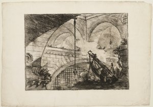 Az ív kagylódísszel, 11. tábla a képzeletbeli börtönökből alkotó: Giovanni Battista Piranesi