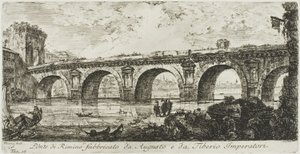 Rimini híd, amelyet Augustus és Tiberius császár épített alkotó: Giovanni Battista Piranesi