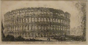 "A Flaviai amfiteátrum" Piranesi "Róma látképei" című művéből, metszet, Honolulu Museum of Art alkotó: Giovanni Battista Piranesi