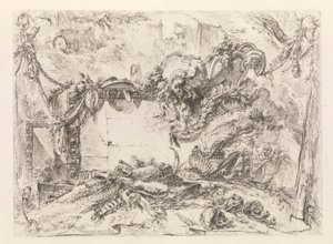 Monumentális tábla, Grotteschitól (groteszkek) alkotó: Giovanni Battista Piranesi