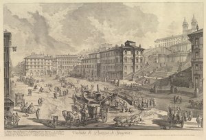 A Spanyol lépcső Kilátás a Spanyol lépcsőre, kb. 1750. alkotó: Giovanni Battista Piranesi