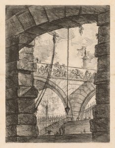 A börtönök: Magas boltív frízzel, 1745-1750. alkotó: Giovanni Battista Piranesi