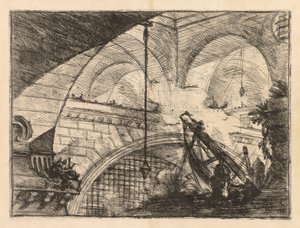 A börtönök: Galériák sorozata daruszerű gerendák felállításával alkotó: Giovanni Battista Piranesi