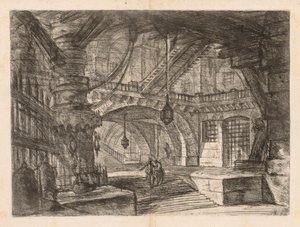 A börtönök: széles csarnok lámpásokkal, 1745-1750. alkotó: Giovanni Battista Piranesi