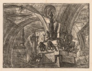 A börtönök: kerek ívek, amelyek négyzet alakú oszlopból erednek alkotó: Giovanni-Battista Piranesi