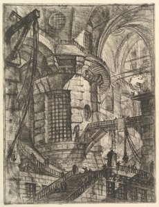 A Kerek torony, a Carceri dinvenzione Imaginary Prisons, kb. 1749-50. alkotó: Giovanni Battista Piranesi