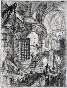 A kerek torony, a Carceri dInvenzione III. táblája, 1749 körül alkotó: Giovanni Battista Piranesi