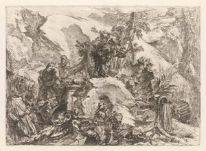 A csontvázak, Grotteschiból (groteszkek) alkotó: Giovanni Battista Piranesi