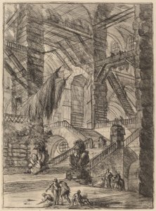A lépcsőház trófeákkal alkotó: Giovanni Battista Piranesi