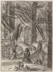 A lépcsőház trófeákkal alkotó: Giovanni Battista Piranesi
