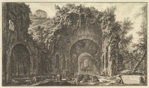 Az úgynevezett egri barlang Egeria forrásának és barlangjainak megtekintése a ..., kb. 1766. alkotó: Giovanni Battista Piranesi