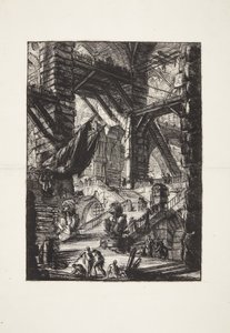 A lépcsőház trófeákkal alkotó: Giovanni Battista Piranesi