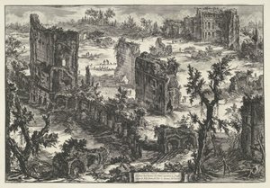 Thermen van Trajanus Rómában Kilátás a Terme di Tito-ra (...) (cím az objektumon) Gezichten op Rome (sorozat címe) Róma kilátásai, amelyeket Giambattista Piranesi építész, Ve (nez) iano tervezett és vésett (sorozat címe) alkotó: Giovanni Battista Piranesi