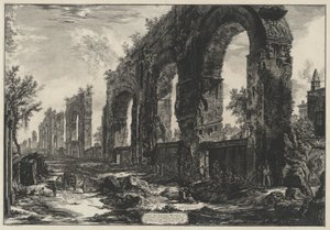 A nerói vízvezetékek maradványai (a Vedute di Roma című műből) alkotó: Giovanni Battista Piranesi