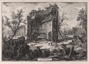 Kilátás az épületmaradványokra a Titus fürdő második emeletén, a Vedute di Roma felől (Róma látképe) alkotó: Giovanni-Battista Piranesi