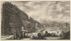 Kilátás a Castro Pretorio maradványaira a Tivoli-i Villa Adrianában A maradványok megtekintése ..., 1770. alkotó: Giovanni Battista Piranesi