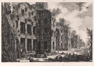 Kilátás Diocletianus fürdőjének felső maradványaira a Santa Maria degli Angeli-ben [a Frigidarium belseje: déli fal], a Vedute di Roma felől (Róma látképe) alkotó: Giovanni-Battista Piranesi