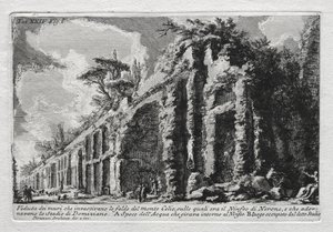 Kilátás a Monte Celio lejtőit borító falakra alkotó: Giovanni Battista Piranesi
