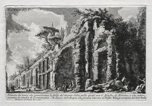 Kilátás a Celio-hegy lejtőit borító falakra. alkotó: Giovanni Battista Piranesi