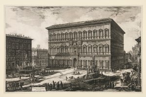 Kilátás a Palazzo Farnese-ra (Palazzo Farnese), a Vedute di Roma városából alkotó: Giovanni-Battista Piranesi