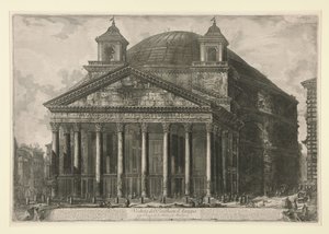 Agrippa Pantheonjának látképe, ma a Santa Maria ad Martyres-templom, a Vedute di Roma sorozatból alkotó: Giovanni Battista Piranesi