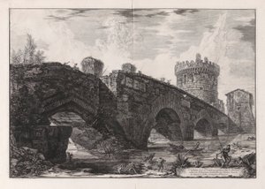 Kilátás a Luganói hídra az l alkotó: Giovanni Battista Piranesi