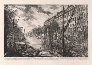 Kilátás Ripa Grande kikötőjére, a Vedute di Roma felől (Róma kilátás) alkotó: Giovanni Battista Piranesi