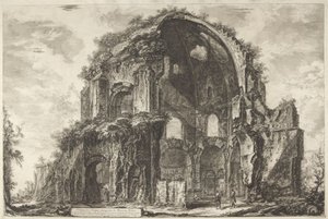 Minerva Medica nyolcszögletű templomának látképe alkotó: Giovanni Battista Piranesi