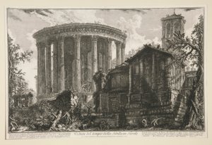 Kilátás a tivolii Szibilla-templomra, Vedute di Roma városából alkotó: Giovanni Battista Piranesi