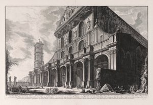 Kilátás a San Paolo fuori delle Mura-bazilikára, amelyet Nagy Konstantin épített, a Vedute di Roma épületéből (Róma látképe) alkotó: Giovanni-Battista Piranesi