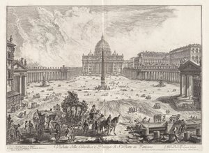 Kilátás a bazilikára és a Szent Péter térre alkotó: Giovanni Battista Piranesi