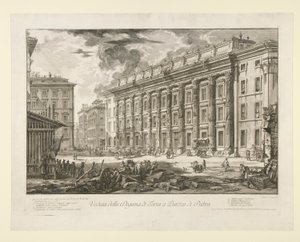 Kilátás a Piazza di Pietra vámházára, a Vedute di Roma felől alkotó: Giovanni-Battista Piranesi