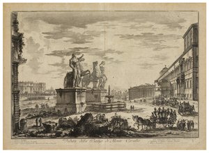 Kilátás a Piazza di Monte Cavallo-ra (Quirinale) alkotó: Giovanni Battista Piranesi