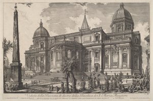 A Santa Maria Maggiore-bazilika hátsó homlokzatának látképe alkotó: Giovanni Battista Piranesi