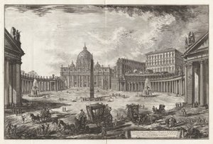 Kilátás a nagy térre és a Szent Péter-bazilikára alkotó: Giovanni-Battista Piranesi