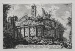 Kilátás a Castranse Amfiteátrum maradványaira alkotó: Giovanni Battista Piranesi