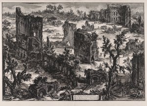 Veduta delle Terme di Tito (Kilátás Titusz fürdőjére), Vedute di Roma (Róma látképe) alkotó: Giovanni Battista Piranesi