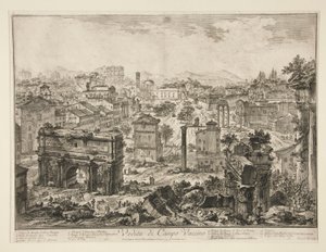 Kilátás a Campo Vaccino-ra, a Római kilátásból alkotó: Giovanni Battista Piranesi