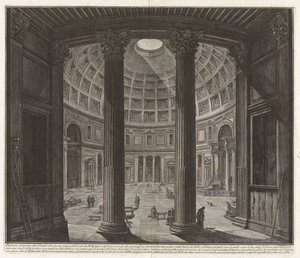 A Pantheon belső látképe..., a „Római látképek“ című sorozatból alkotó: Giovanni Battista Piranesi
