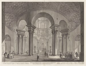 Szent Costanza síremlékének belső nézete, amelyet Nagy Konstantin építtetett, és tévesen Bacchus templomának neveztek, ma ugyanazon szent temploma alkotó: Giovanni Battista Piranesi