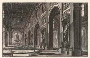Belső kilátás a San Giovanni Laterano-bazilikára, a Vedute di Roma felől (Róma látképe) alkotó: Giovanni-Battista Piranesi
