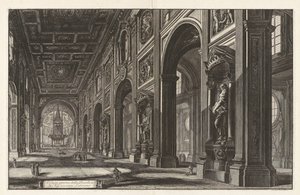 A San Giovanni in Laterano-bazilika belső nézete, a „Vedute di Roma” sorozatból alkotó: Giovanni Battista Piranesi
