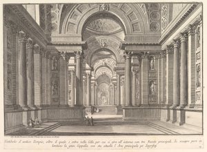 Egy ősi templom előszobája. . . Az ókori templom előszobája. . ., kb. 1743-50. alkotó: Giovanni Battista Piranesi