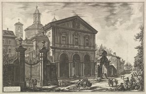 A San Sebastiano fuori delle mura-bazilika [Szent Sebestyén a falakon kívül] látképe a Via Appián, a Vedute di Roma (Római látképek) sorozatból alkotó: Giovanni Battista Piranesi