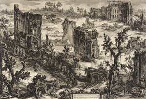 Kilátás a Titusz-fürdőre, 1775 körül alkotó: Giovanni Battista Piranesi