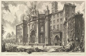 Kilátás a Gerusalemme-i S. Croce-bazilika homlokzatára [a jerusi Szent Kereszt..., kb. 1750. alkotó: Giovanni Battista Piranesi