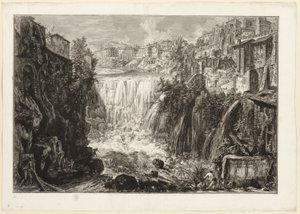 Kilátás a Tivoli Grand Cascade-jára, a Views of Rome-ból alkotó: Giovanni Battista Piranesi