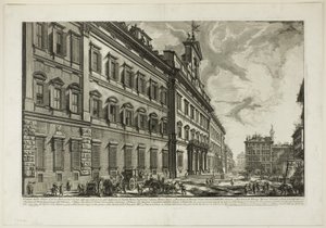 Kilátás a Palazzo di Montecitorióra, a Római kilátásból alkotó: Giovanni Battista Piranesi
