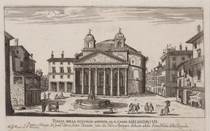 Kilátás a Pantheonra, 1778-92 körül (rézkarc) alkotó: Giovanni Battista Piranesi